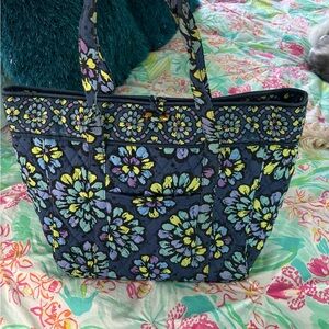 Vera Bradley Blue Floral Laptop Tote Bag